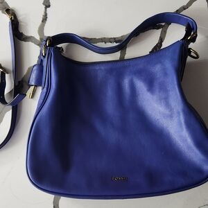 Fossil Women's Blue Leather Bag